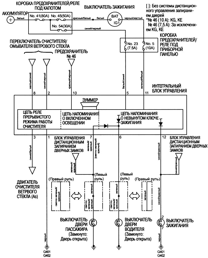 Электросхема интегрального блока управления (Хонда HR-V 1, 1998-2006 ...