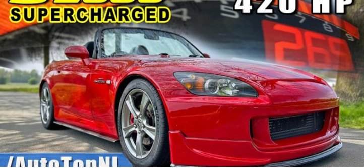В этом видео, 420-сильный Honda S2000 разгоняется…