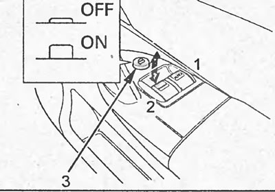 Хэчбек (трехдверные модели). 1 - выключатель стеклоподъемника двери водителя, 2 - выключатель…