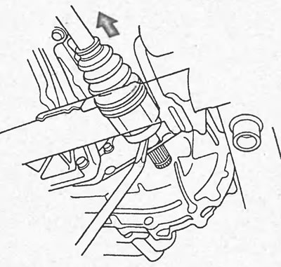 Левый приводной вал (модели 2WD).