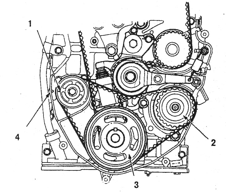 Balance shaft belt and tensioner (4-cylinder…