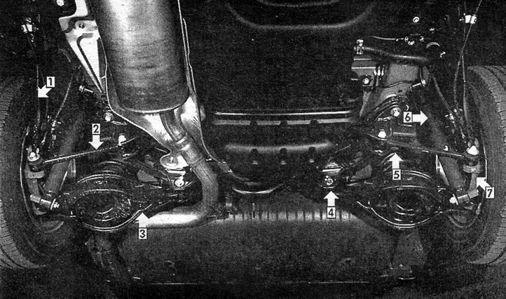 Детали задней подвески (Odyssey V-6): 1.…