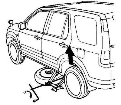 3. Поднимите автомобиль с помощью домкрата так,…