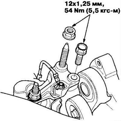 8. Затяните крепежные болт и гайку верхнего кронштейна.