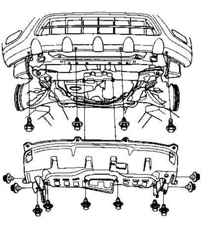 22. Установите грязеотражатель.