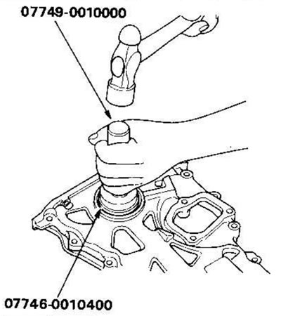 1. Using a special tool, press the new seal into…