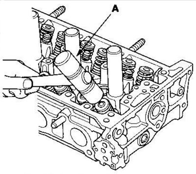 8. Чтобы клапан и сухарики встали на место,…