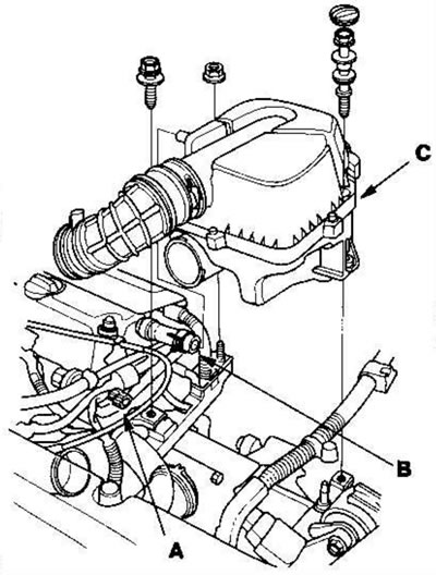 2. Отсоедините разъем (А) от датчика температуры…