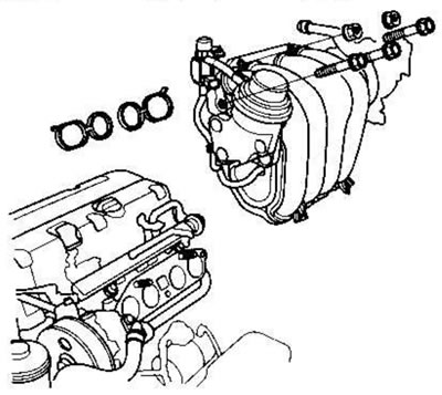 11. Снимите впускной коллектор.