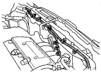 3. Наденьте хомуты на жгут.