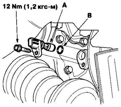 2. Выверните датчик СКР (А).