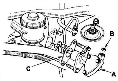 5. Снимите главный цилиндр сцепления (А).