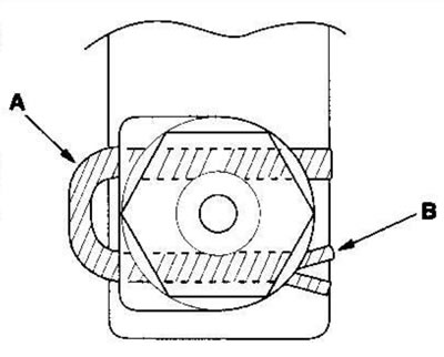 8. Чтобы крепежный зажим (А) не соскочил,…