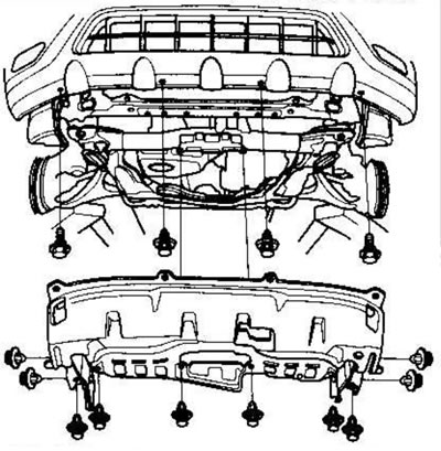16. Remove the mud deflector.