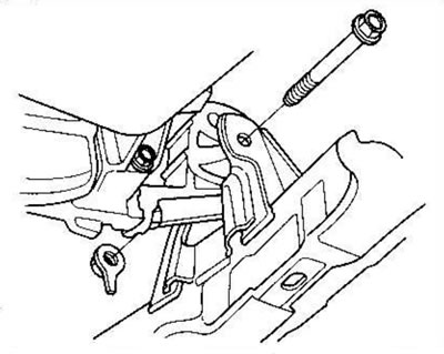 20. Remove the mounting bolt from the front…