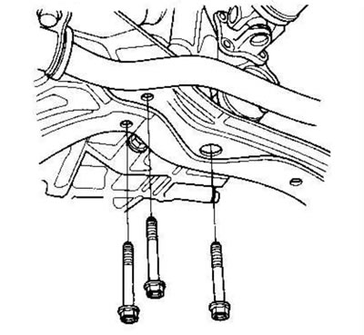 21. Remove the three bolts securing the rear…