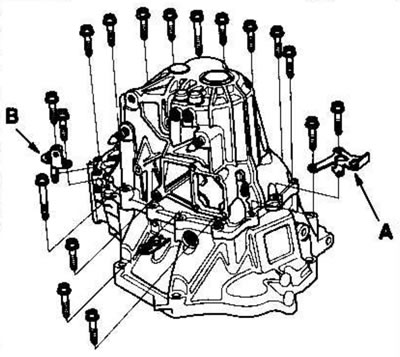 8. Remove the hanger brackets A and B from the…