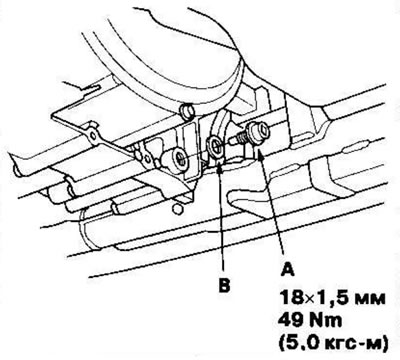 1. Выверните пробку из сливного отверстия (А) и…