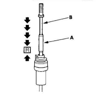 29. При необходимости вдавите трос переключения…