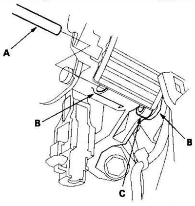 31. Вставьте пруток диаметром 6,0 мм (А) в…
