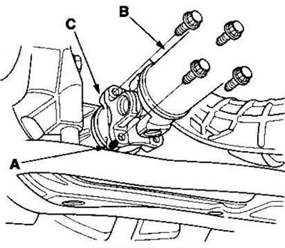 3. Нанесите метки (А) на карданный вал (В) и…