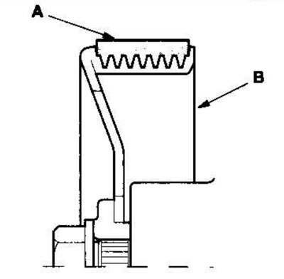 9. Install the drive belt (A).