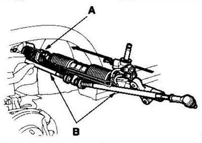 1. Вставьте цилиндр рулевого механизма (А) вместе…