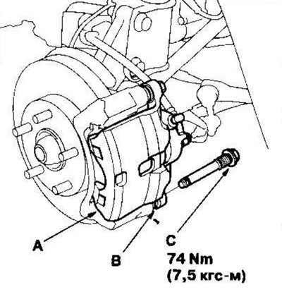 15. Вставьте в суппорт направляющий палец (С) и…
