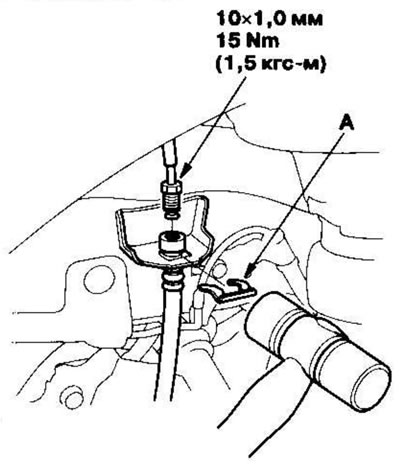 7. Secure the brake hose to the bracket on the…