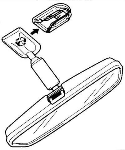 3. Надвиньте основание зеркала на опору.