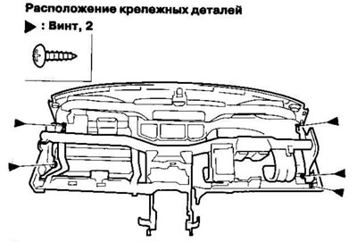 5. Выверните винты с обратной стороны приборной…