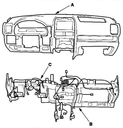 7. С помощью напарника отделите приборную панель…