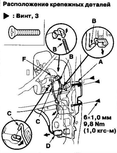 Выньте замок через отверстие в задней двери. Не…