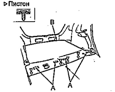 3. Отстранете щифтовете и залепващите скоби (A)…