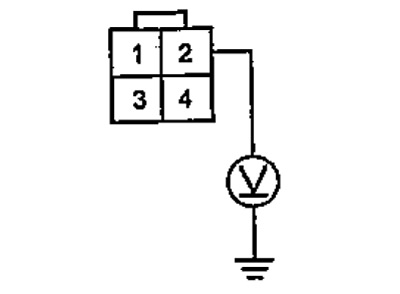19. Измерьте напряжение между выводом «2» разъема резистора вентилятора отопителя и массой. Если…