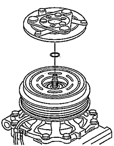 2. Remove the pressure plate and adjusting washer.