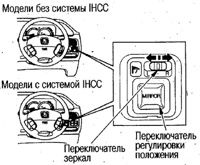 Регулировка положения зеркал