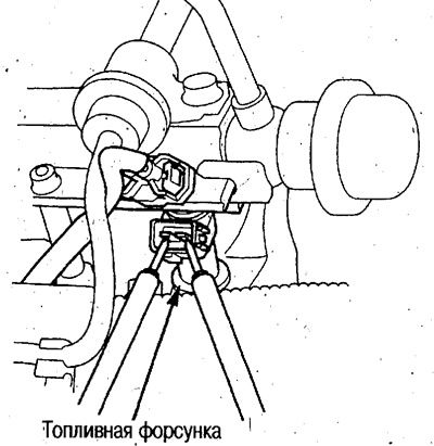1. Отсоедините разъем топливной форсунки и…