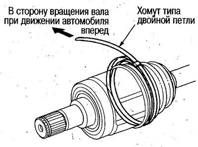 10. Дважды пропустите конец ленты хомута через…