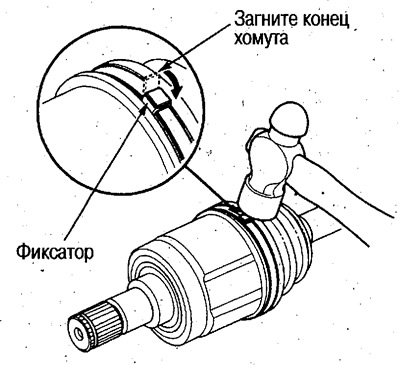 19. Загните конец ленты и пристукните молотком.