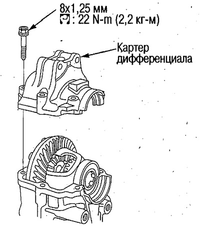 3. Установите картер дифференциала и затяните…