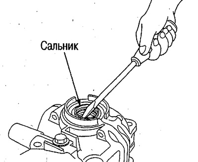 1. Уклоните уљну заптивку са кућишта…