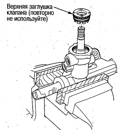 9. Открутите верхнюю заглушку клапана.