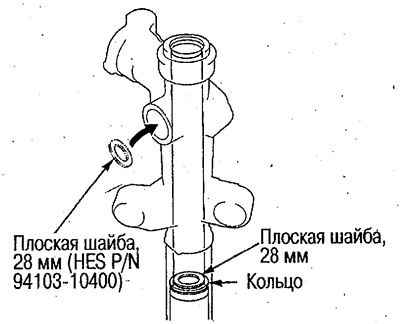 22. Вставьте плоскую шайбу диаметром 28 мм…