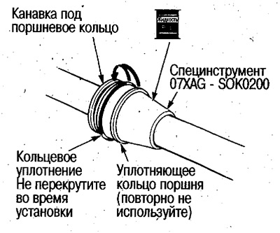 4. Протолкните уплотняющее кольцо и установите…