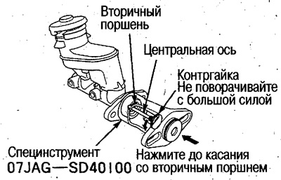 2. Вдавите центральную ось специнструмента так,…