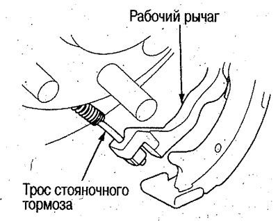 3. Conectați cablul frânei de mână la pârghia de…