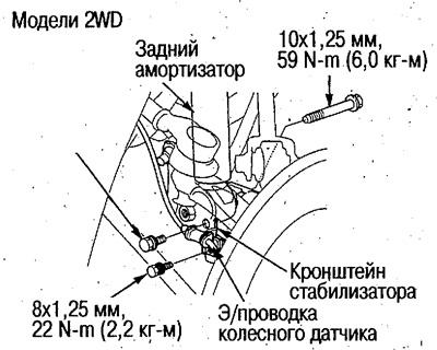 8. Відкрутіть болт кріплення амортизатора та…