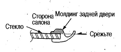 2. Положите стекло уплотнением вверх и срежьте…