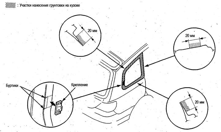 Снятие и установка заднего неподвижного стекла (Хонда Авансир 1, 1999 ...